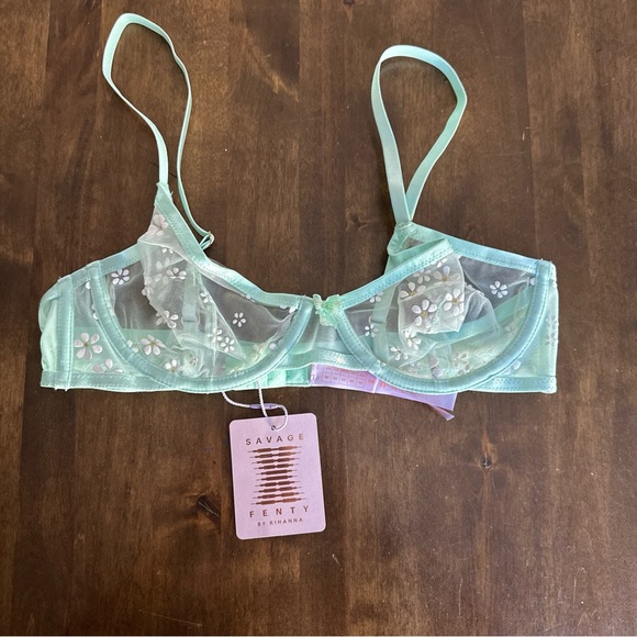 Savage X Fenty Other - Savage X Fenty Bra 36B Daisy Sheer Sexy Lingerie Dainty Romantic 90s Vibe 🌼